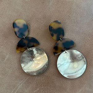 Tortoise + Gold Statement Earrings